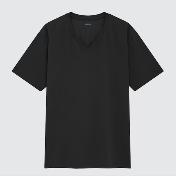 MEN’S NWT Uniqlo AIRism V Neck Short Sleeve T-Shirt - Picture 1 of 8
